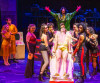 From left to right Janet (Janet Kassal), Brad (Michael Lynch), Frank-n-Furter (John McNally), Rocky (Ben Chalex) and Phantoms in The Rocky Horror Show Live at Brightside Theatre.