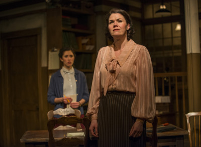 Rochelle Therrien and Vanessa Greenway in Griffin Theatre Company’s Midwest premiere of LONDON WALL by John Van Druten, directed by Robin Witt.