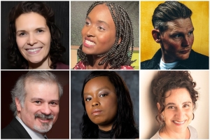 Pictured: Shattered Globe Theatre 2026/27 Season playwrights (top, l to r) Erika Sheffer, Phanésia Pharel and Oli Forsyth and directors (bottom, l to r) Lou Contey, Jasmine B. Gunter and Elizabeth Margolius.