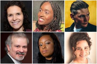 Pictured: Shattered Globe Theatre 2026/27 Season playwrights (top, l to r) Erika Sheffer, Phanésia Pharel and Oli Forsyth and directors (bottom, l to r) Lou Contey, Jasmine B. Gunter and Elizabeth Margolius.