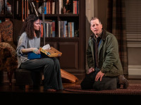 (left to right) Emilie Maureen Hanson with ensemble member Tim Hopper in Steppenwolf Theatre Company’s Chicago premiere of Mr. Wolf.