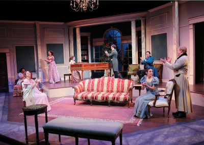 The cast of BTEs Georgiana and Kitty-Christmas at Pemberley.