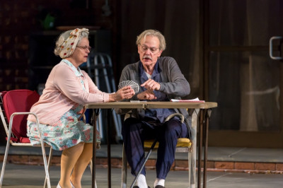 Paula Scrofano and John Reeger star in "The Gin Game" at Drury Lane Theatre through August 13th