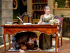 Emily Berman and and Erik Hellman in Miss Bennet: Christmas at Pemberley at the Northlight Theatre.